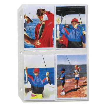 C-Line® Clear Photo Pages For 8, 3-1-2 X 5 Photos, 3-hole Punched, 11-1-4 X 8-1-8 freeshipping - TVN Wholesale